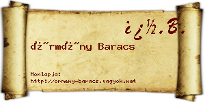 Örmény Baracs névjegykártya